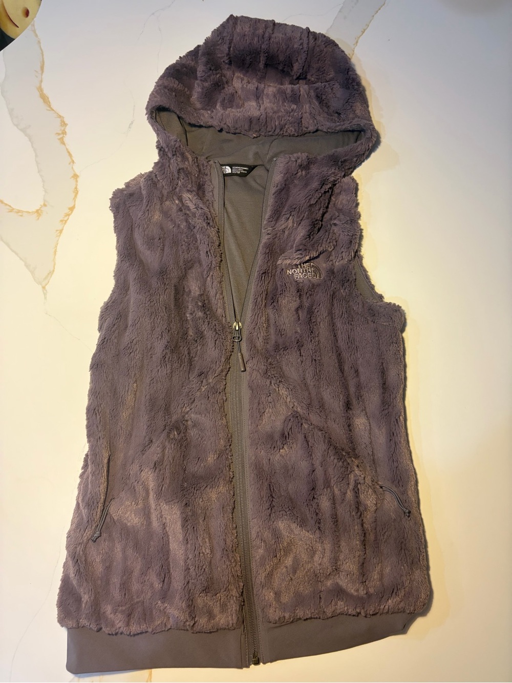 The North Face Women's Hooded Faux-Fur Vest - Taupe size XS